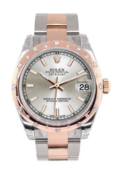 Rolex Datejust 31 Silver Dial Diamond Bezel 18K Rose Gold Two Tone Ladies Watch 178341 / None